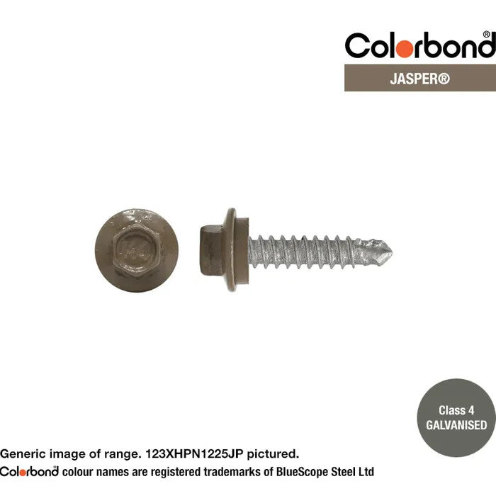 Self Drilling Galvanised Tornado Roofing Neoprene Washer Screw 12g x Length and Quantity - Painted Head Options