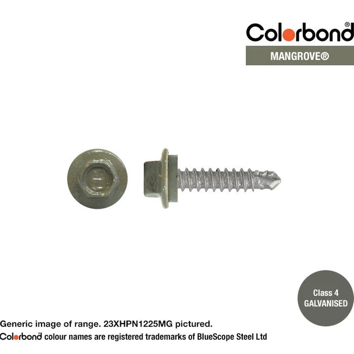 Self Drilling Galvanised Tornado Roofing Neoprene Washer Screw 12g x Length and Quantity - Painted Head Options