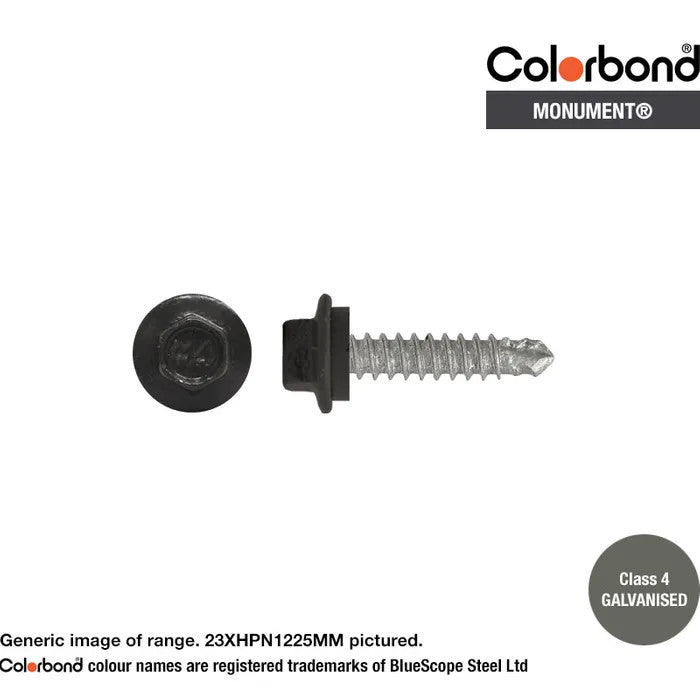 Self Drilling Galvanised Tornado Roofing Neoprene Washer Screw 12g x Length and Quantity - Painted Head Options