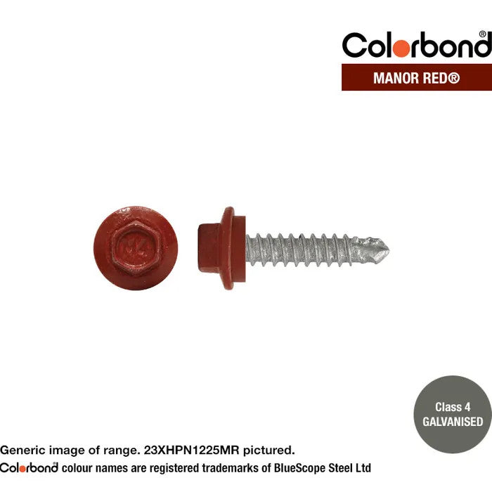 Self Drilling Galvanised Tornado Roofing Neoprene Washer Screw 12g x Length and Quantity - Painted Head Options