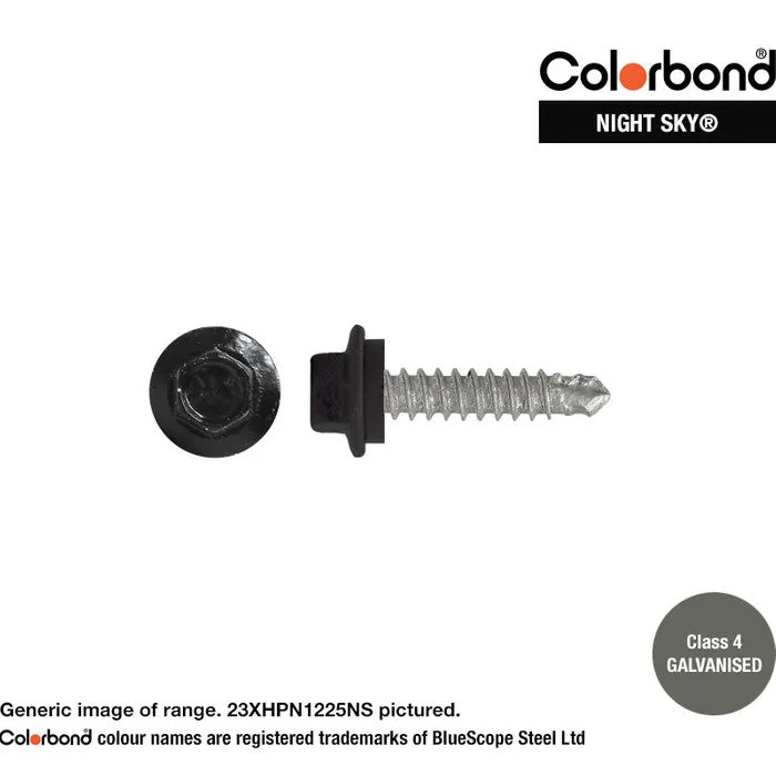 Self Drilling Galvanised Tornado Roofing Neoprene Washer Screw 12g x Length and Quantity - Painted Head Options
