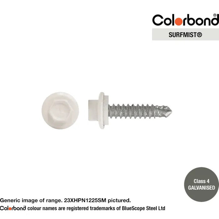 Self Drilling Galvanised Tornado Roofing Neoprene Washer Screw 12g x Length and Quantity - Painted Head Options