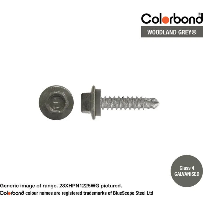 Self Drilling Galvanised Tornado Roofing Neoprene Washer Screw 12g x Length and Quantity - Painted Head Options