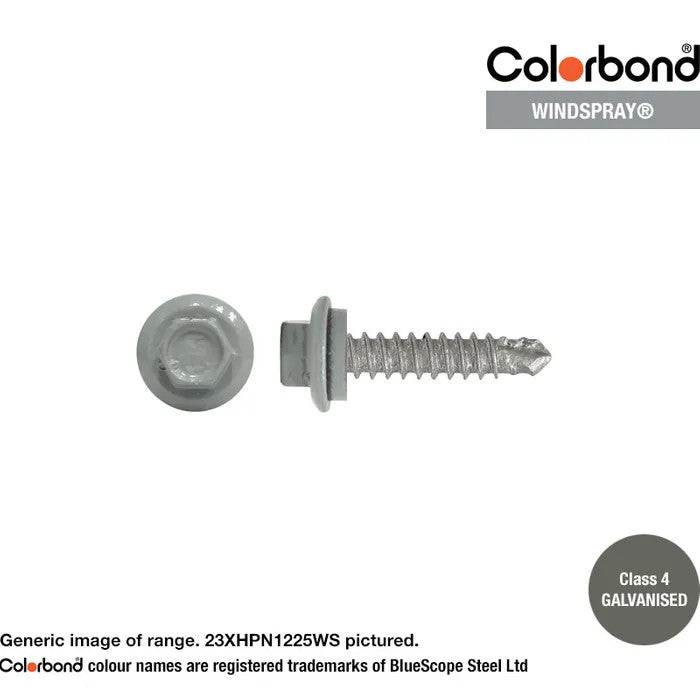 Self Drilling Galvanised Tornado Roofing Neoprene Washer Screw 12g x Length and Quantity - Painted Head Options