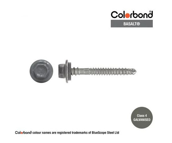 Self Drilling Galvanised Tornado Roofing Neoprene Washer Screw 12g x Length and Quantity - Painted Head Options