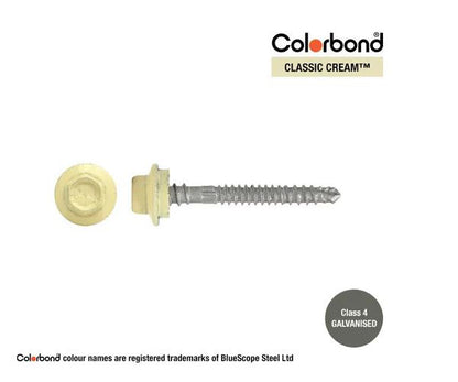 Self Drilling Galvanised Tornado Roofing Neoprene Washer Screw 12g x Length and Quantity - Painted Head Options