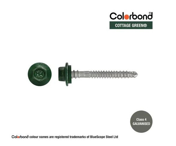 Self Drilling Galvanised Tornado Roofing Neoprene Washer Screw 12g x Length and Quantity - Painted Head Options