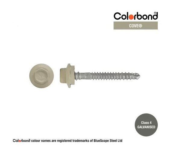 Self Drilling Galvanised Tornado Roofing Neoprene Washer Screw 12g x Length and Quantity - Painted Head Options