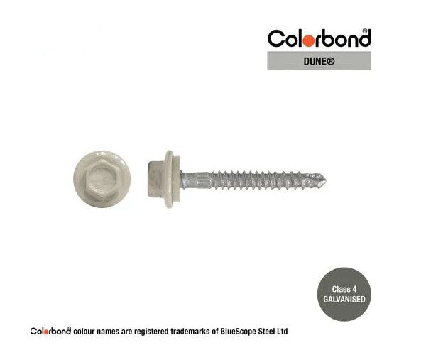 Self Drilling Galvanised Tornado Roofing Neoprene Washer Screw 12g x Length and Quantity - Painted Head Options