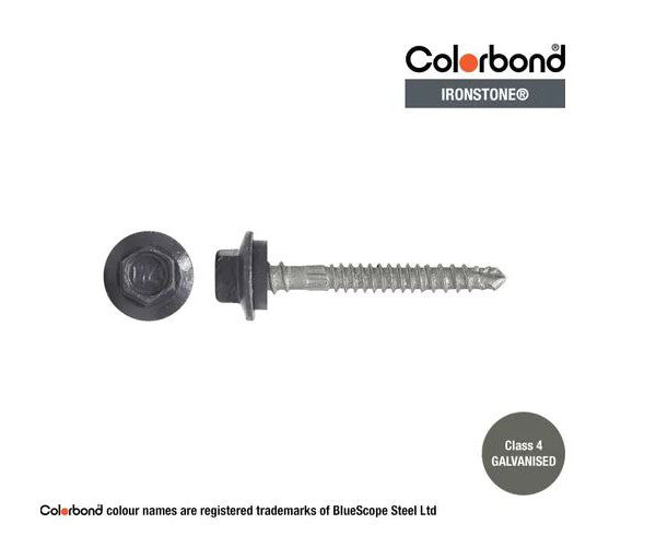 Self Drilling Galvanised Tornado Roofing Neoprene Washer Screw 12g x Length and Quantity - Painted Head Options