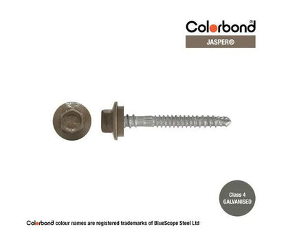 Self Drilling Galvanised Tornado Roofing Neoprene Washer Screw 12g x Length and Quantity - Painted Head Options