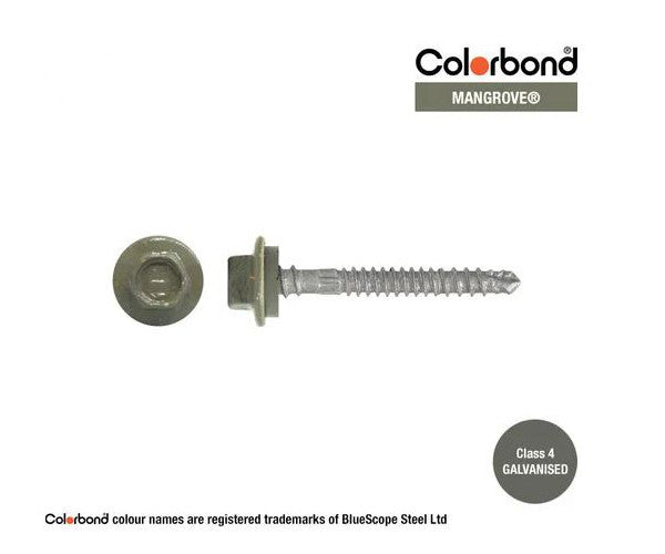 Self Drilling Galvanised Tornado Roofing Neoprene Washer Screw 12g x Length and Quantity - Painted Head Options