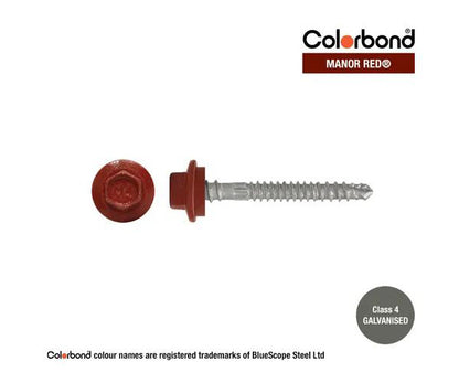 Self Drilling Galvanised Tornado Roofing Neoprene Washer Screw 12g x Length and Quantity - Painted Head Options