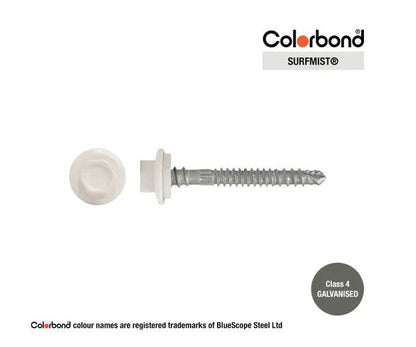 Self Drilling Galvanised Tornado Roofing Neoprene Washer Screw 12g x Length and Quantity - Painted Head Options