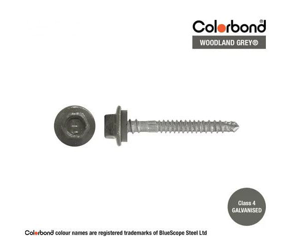 Self Drilling Galvanised Tornado Roofing Neoprene Washer Screw 12g x Length and Quantity - Painted Head Options