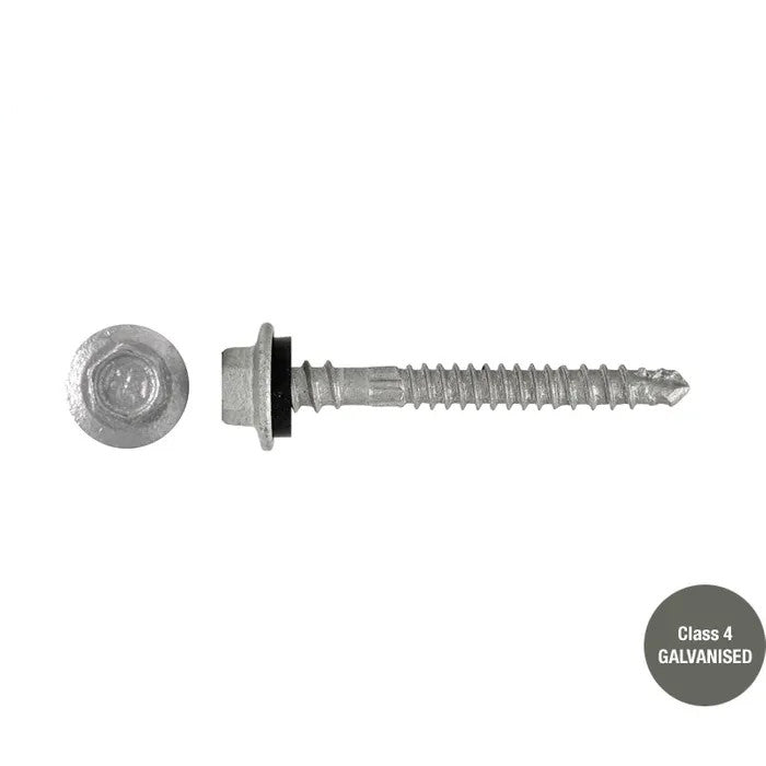 Self Drilling Galvanised Tornado Roofing Neoprene Washer Screw 12g x Length and Quantity - Painted Head Options