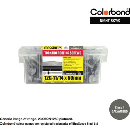 Self Drilling Galvanised Tornado Roofing Neoprene Washer Screw 12g x Length and Quantity - Painted Head Options
