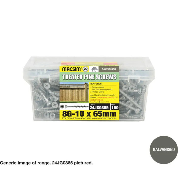 Macsim Chipboard Screws (Phillips Drive) Galvanised - Various Sizes and Quantities