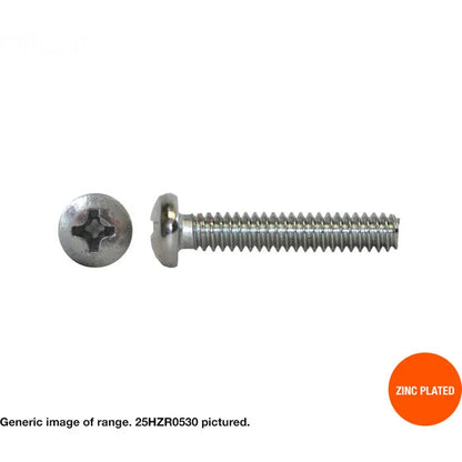 Macsim Round Head Metal Thread Phillips Drive Machine Screws Zinc - Various Sizes and Quantities