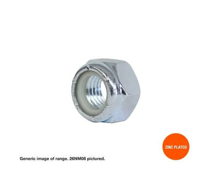 Hex Nylock Zinc Nuts Metric Sizes - Box of 100 or 200