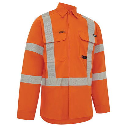 FLAREX RipStop PPE2 FR Inherent 197gsm NSW Rail Taped Orange Shirt - Various Sizes