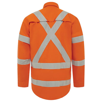 FLAREX RipStop PPE2 FR Inherent 197gsm NSW Rail Taped Orange Shirt - Various Sizes