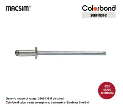 Aluminium Steel Dome Head Rivets Colorbond Painted Head - Various Sizes and Quantities
