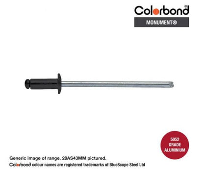 Aluminium Steel Dome Head Rivets Colorbond Painted Head - Various Sizes and Quantities