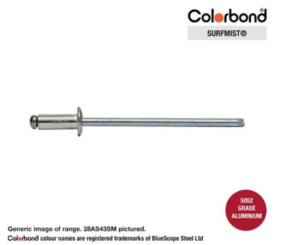 Aluminium Steel Dome Head Rivets Colorbond Painted Head - Various Sizes and Quantities
