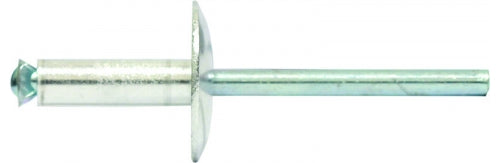 Steel / Steel Dome Head Large Flange Rivets - 4.8mm Diametert x Max Grip and Various Box Quantities