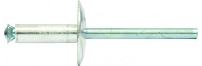 Steel / Steel Dome Head Large Flange Rivets - 4.8mm Diametert x Max Grip and Various Box Quantities