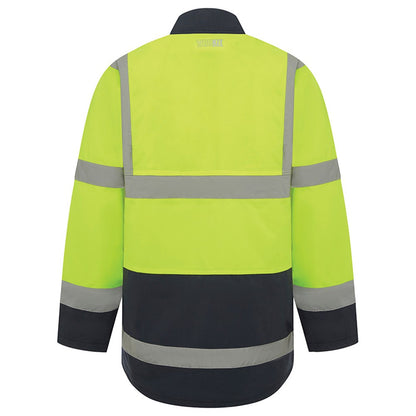 Hi Vis 2 Tone 3/4 Length Wet Weather Taped Jacket - 2 Colour Options in Various Sizes