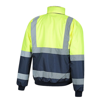 Hi Vis 2 Tone Wet Weather Bomber Taped Jacket - 2 Colour Options in Various Sizes