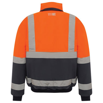Hi Vis 2 Tone Wet Weather Bomber Taped Jacket - 2 Colour Options in Various Sizes
