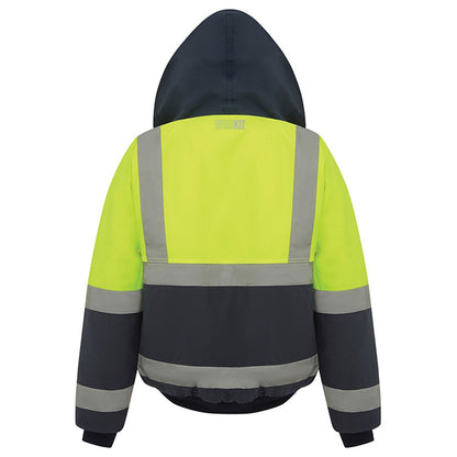 Hi Vis 2 Tone Wet Weather Bomber Taped Jacket - 2 Colour Options in Various Sizes