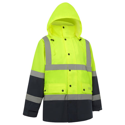 Hi Vis Taped 2 Tone Waterproof Rain Jacket - 2 Colour Options in Various Sizes