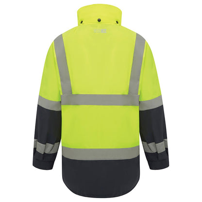 Hi Vis Taped 2 Tone Waterproof Rain Jacket - 2 Colour Options in Various Sizes