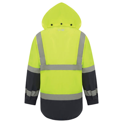 Hi Vis Taped 2 Tone Waterproof Rain Jacket - 2 Colour Options in Various Sizes