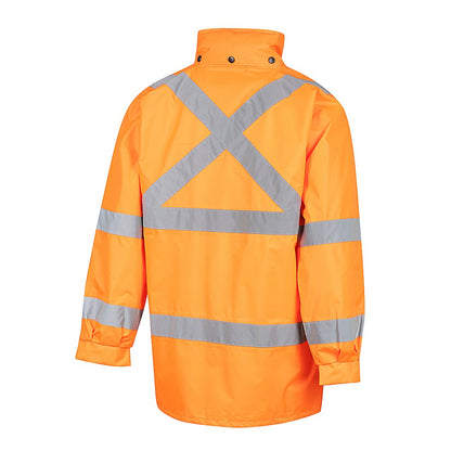 Hi-Vis 2 Tone Waterproof X-Back Rail Taped Rain Jacket - Various Sizes