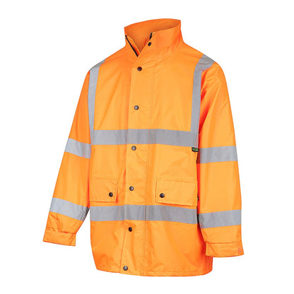 Hi-Vis 2 Tone Waterproof X-Back Rail Taped Rain Jacket - Various Sizes