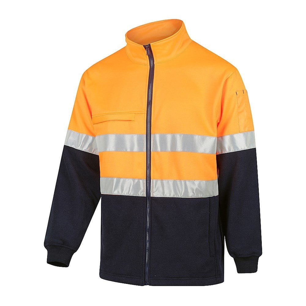 Hi Vis 2 Tone Zip Through Taped Fleece Jumper - 2 Colour Options in Various Sizes