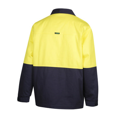 Hi Vis Cotton Drill Yellow & Navy Jacket - Various Sizes