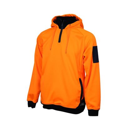Hi Vis 2 Tone 1/4 Zip Tech Fleece Hoodie - 2 Colour Options in Various Sizes