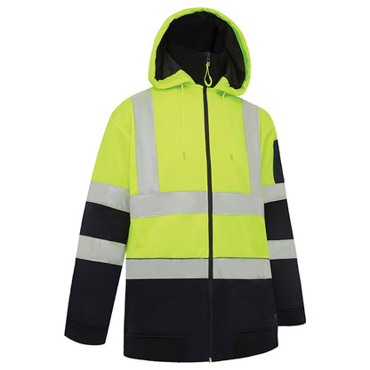 Hi Vis 2 Tone Full Zip Tech Fleece Taped Hoodie - 2 Colour Options in Various Sizes