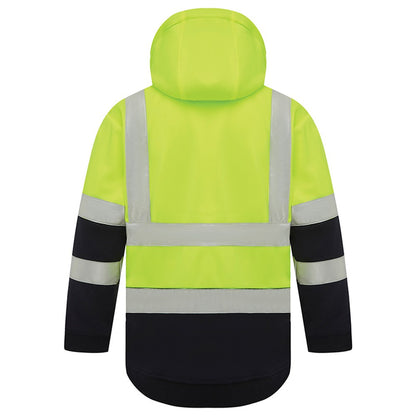 Hi Vis 2 Tone Full Zip Tech Fleece Taped Hoodie - 2 Colour Options in Various Sizes