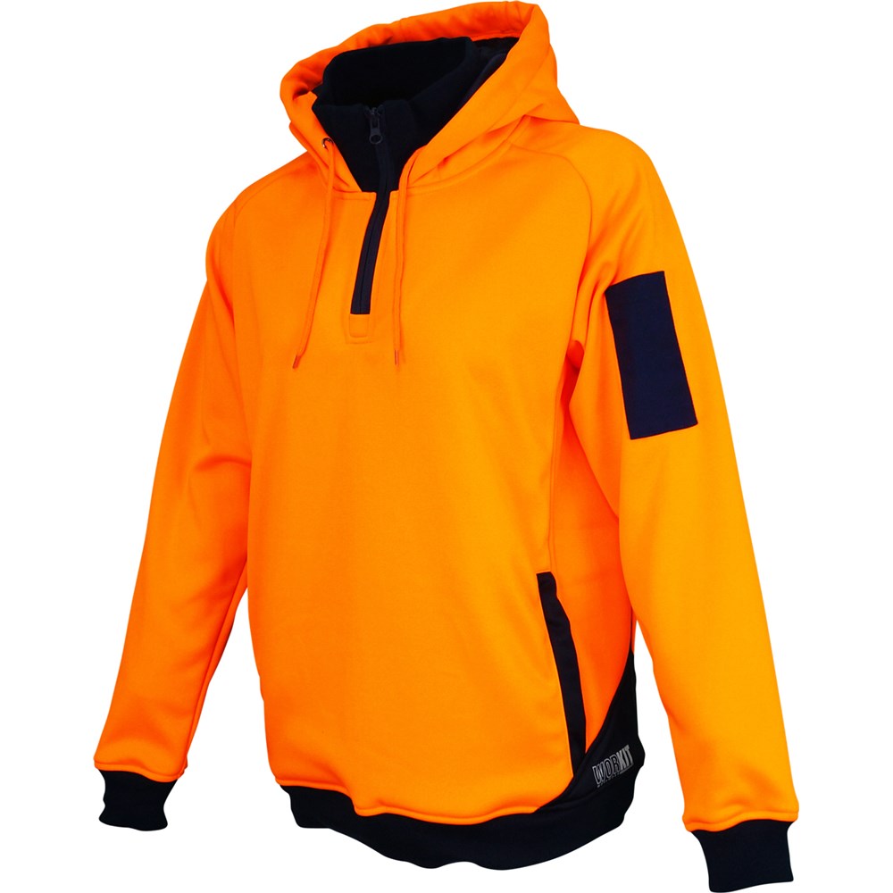 Womens Hi-Vis 1/4 Zip Tech Fleece Hoodie 2 colour options in Various Sizes