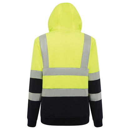 Womens Hi Vis Full Zip Tech Fleece Taped Hoodie - 2 Colour Options in Various Sizes