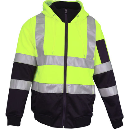 Womens Hi Vis Full Zip Tech Fleece Taped Hoodie - 2 Colour Options in Various Sizes