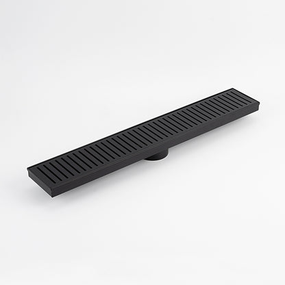 Radiant Matt Black Linear Slotted Floor Grate 100mm x Various Lengths in 2 Outlet Sizes