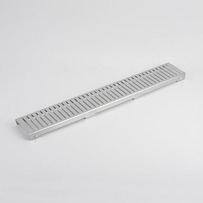 Radiant Brushed Satin Linear Slotted Floor Grate 100mm x Various Lengths in 3 Outlet Sizes